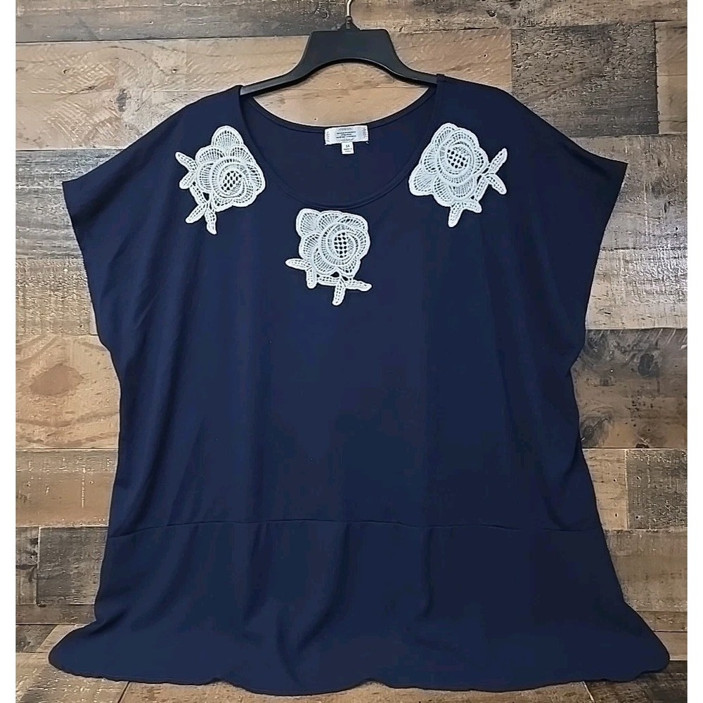 Shannon Ford New York Boho Top Women 3X Embroidered Cfiffon Lagom Lightweight